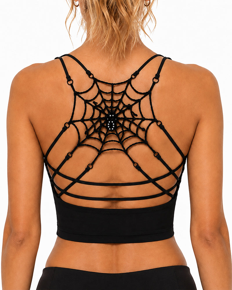 Sexy Spider Web Sleeveless Backless Tank Top
