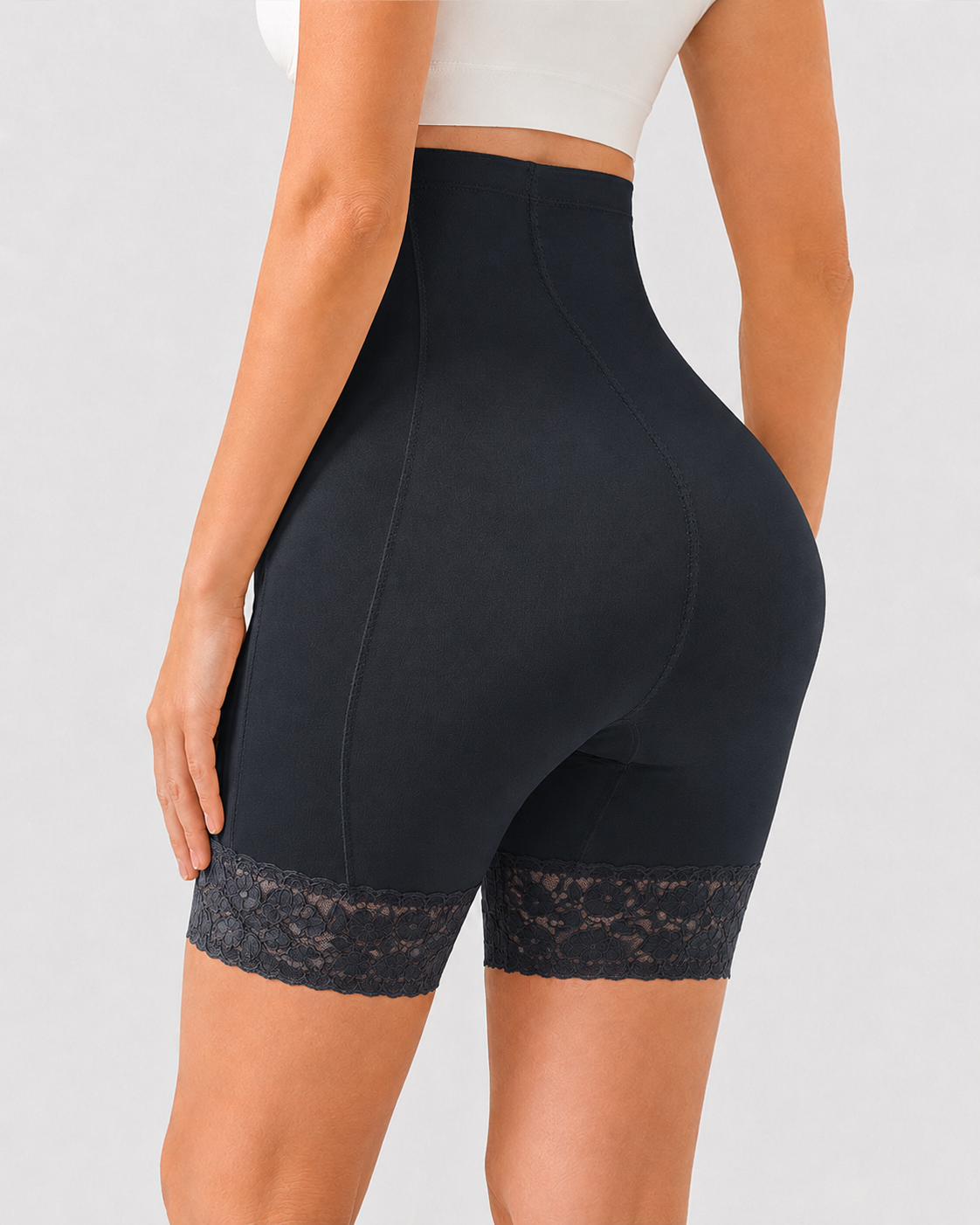 High Waist Tummy Control Zipper Hip-lifting Shaping Shorts