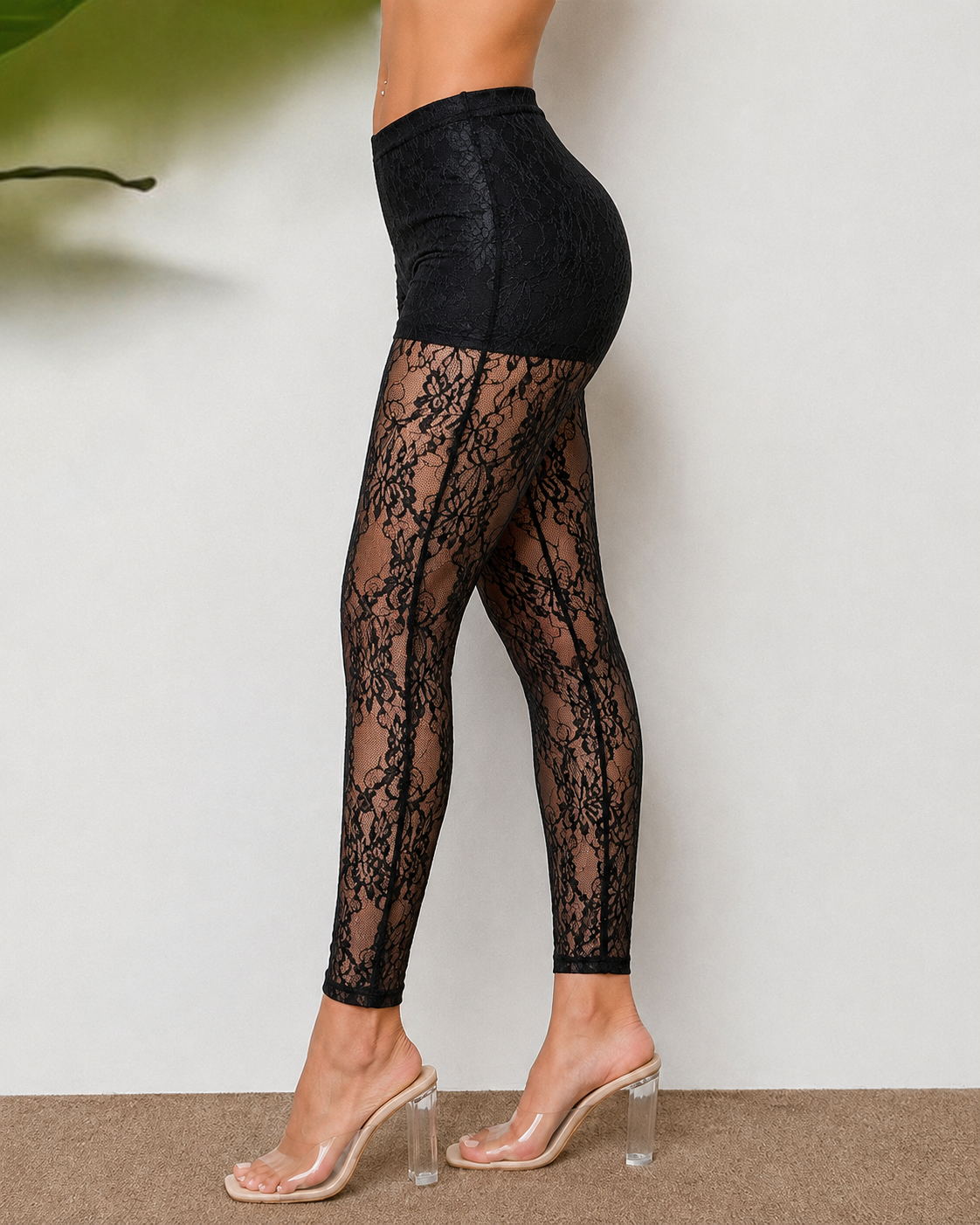 Women's Sexy Lace Mesh Hollow-Out Long Pants Secondary image