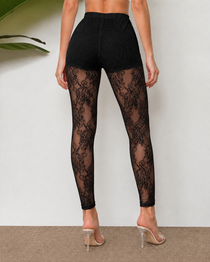 Women's Sexy Lace Mesh Hollow-Out Long Pants