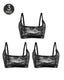 Three-Pack Sexy Floral Lace See-through Mesh Bra