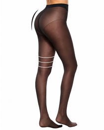 2-Pack 20D High-Waisted Sheer Silky Nylon Pantyhose