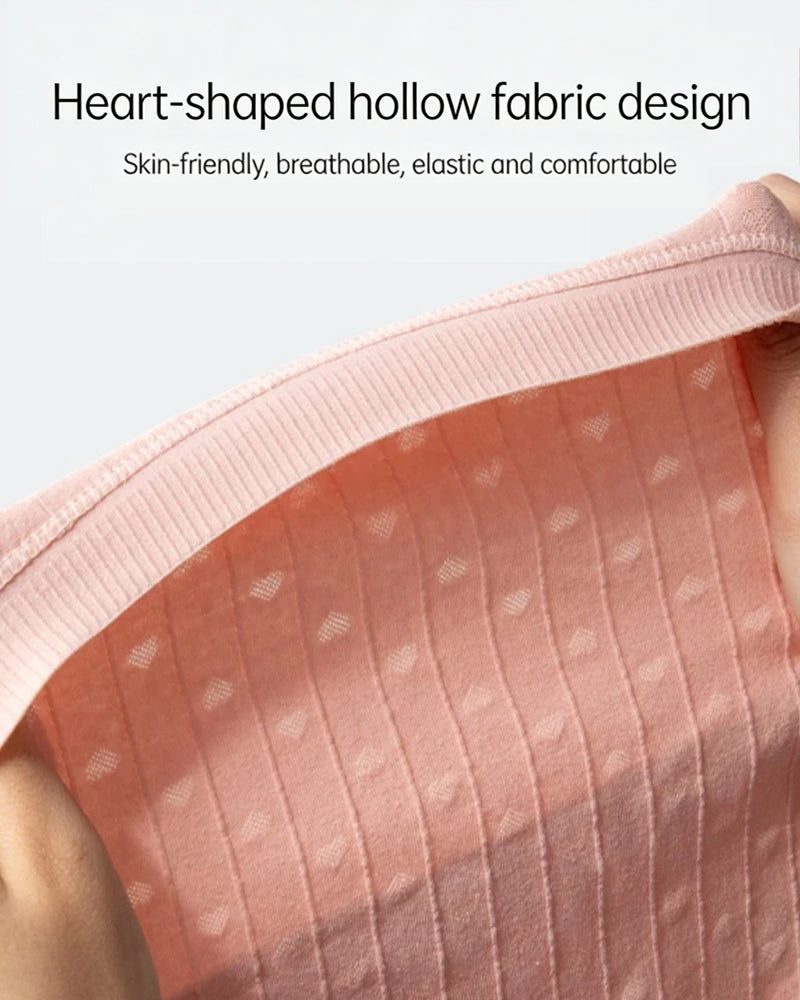 Multi-Pack Women's Mid-Waist Lace Striped Heart Antibacterial Cotton Panties Secondary image