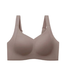 Women's Wire-free Seamless Double-layer Lifting Shoulder Straps Full Cup Push-up Jelly Bra