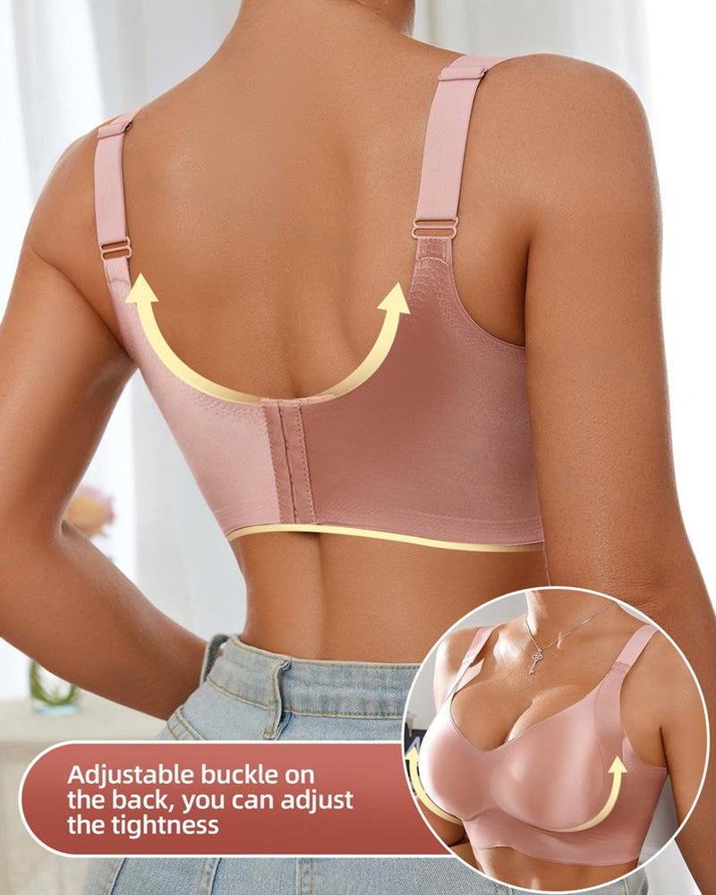 Women's Solid Color Adjustable Wire-Free Seamless Push-Up Breathable Bra Secondary image