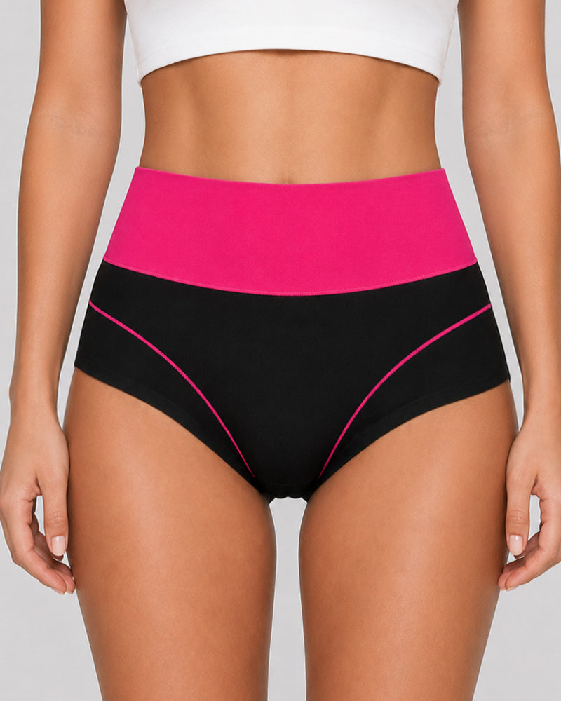 Women's  High Waist Colorblock Seamless Cotton Briefs Main image