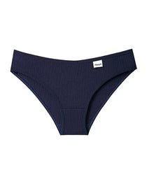 Women's Solid Color Vertical Striped Knit Stretch Seamless Thong