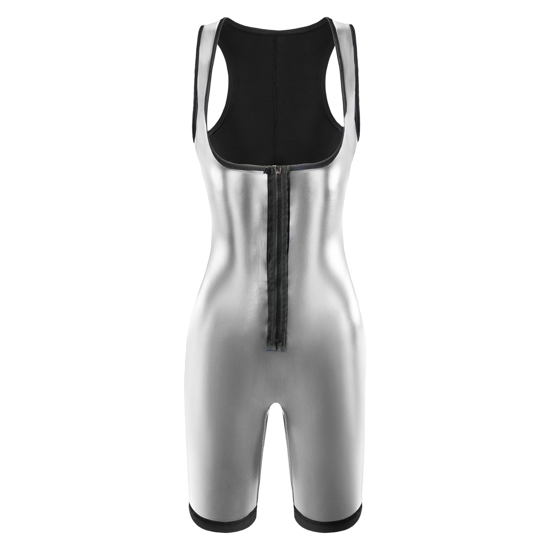 Women's Solid Zip Up Shapewear Bodysuit
