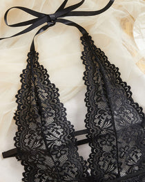 Women's Solid Color Lace Sexy Breathable Lingerie Teddy Bodysuit