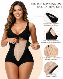 Women's One-Piece Swimsuit with Built-in Shaping