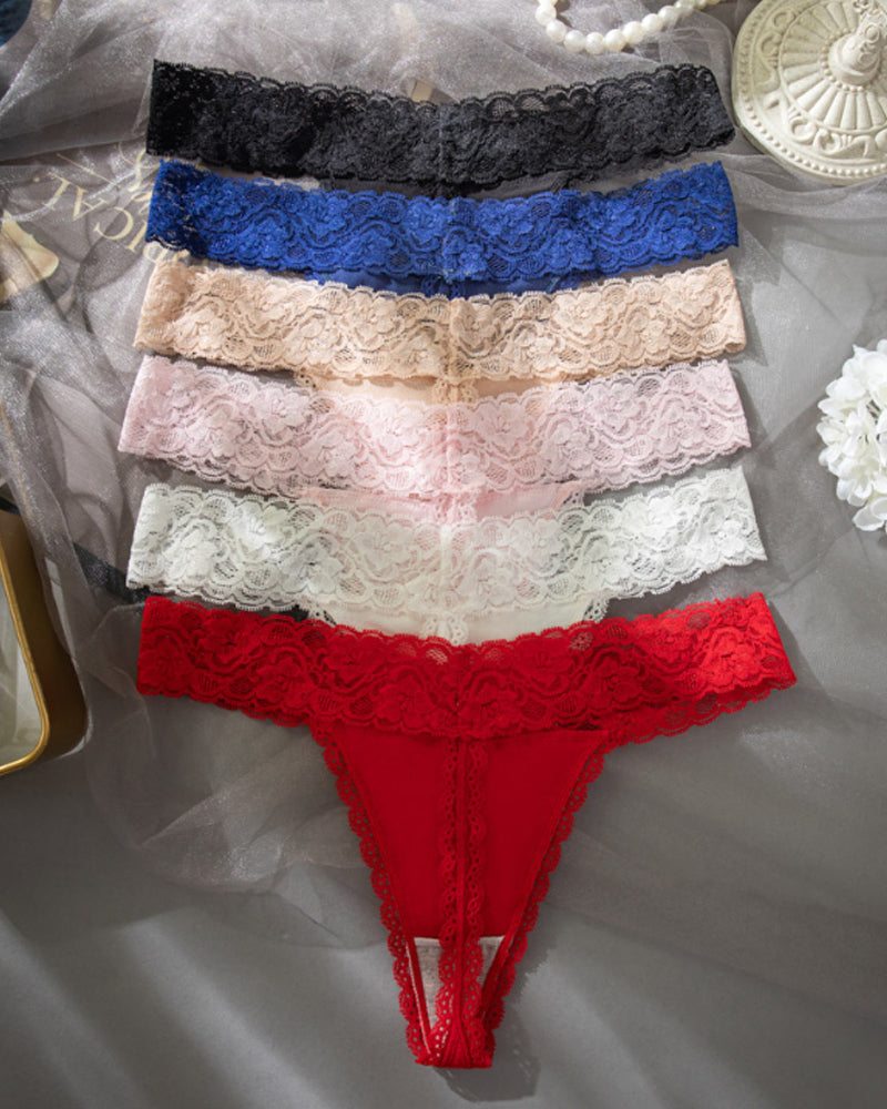 Sexy Pure Cotton Lace Low-rise Seamless Thong Main image