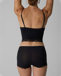 Sexy Skin-friendly Lace Trim V-neck Camisole and Boyshorts Underwear Set