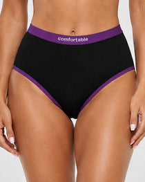 5-Pack Pure Cotton High Waist Colorblock Briefs