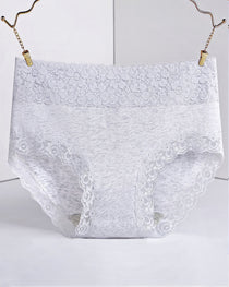 Women's Pure Cotton Breathable Skin-friendly Lace Trim Tummy Control Panties