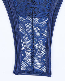 Criss Side Tie Sheer Floral Lace Bodysuits