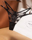 Rose Embroidery Thong Mesh Panties