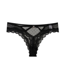 Sexy Polka Dot Lace Cutout See-through Thong