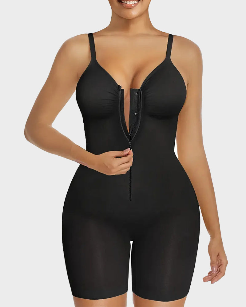Tummy Control Zipper Bodysuit Shapewear Secondary image