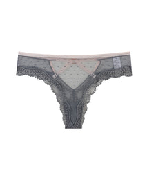 Sexy Polka Dot Lace Cutout See-through Thong