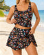 Women's Colorblock Printed Camisole and Skirt Two-piece Swimsuit Set
