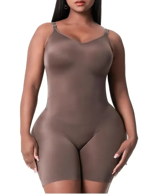 Comfy Tummy Control Shapewear Bodysuit Mid Thigh With Built-In Bra Main image
