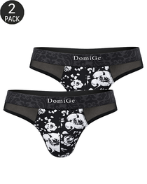 2-Pack Sexy Men's Printed Mesh Low-Rise Thongs