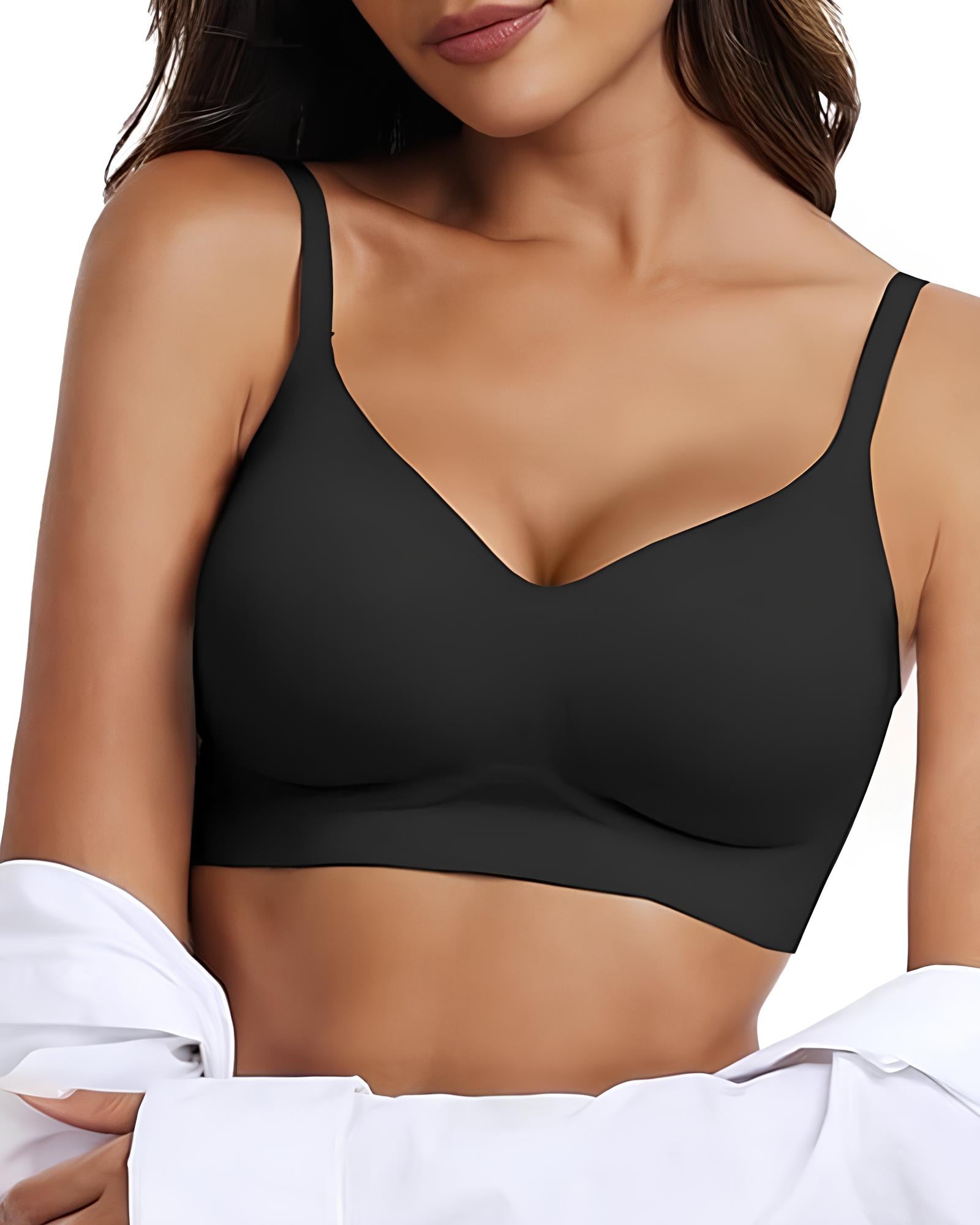 Women's V-neck Seamless Breathable Push-up Vest Bra  with Two Removable Shaping Pads Secondary image
