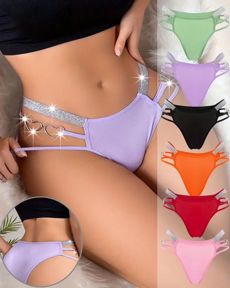 Sexy Heart-shaped Chain Soft Breathable Panties Main image