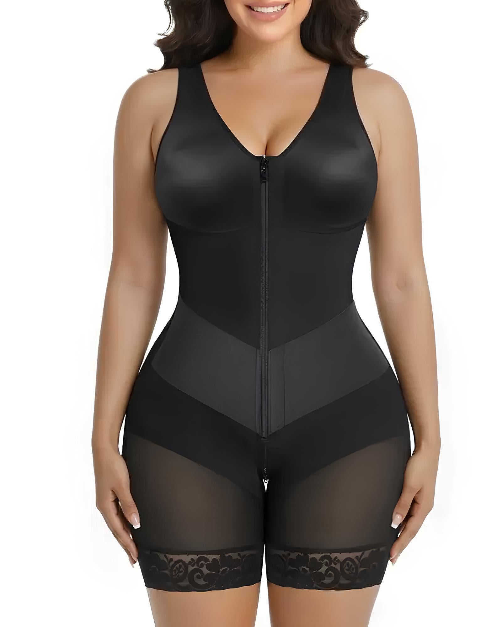 Women's V-shaped Elastic Band Design S-curve Shaping and Tummy Control Bodysuit Main image