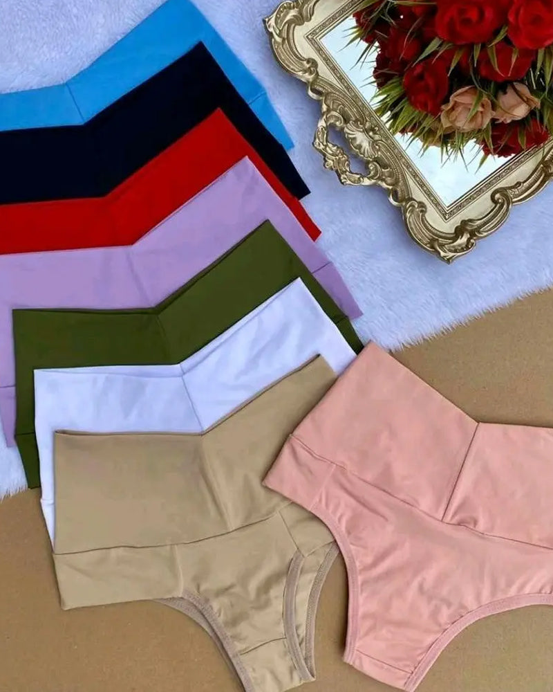 Women's High-waisted Stretch Solid Color Soft Comfortable Briefs Secondary image