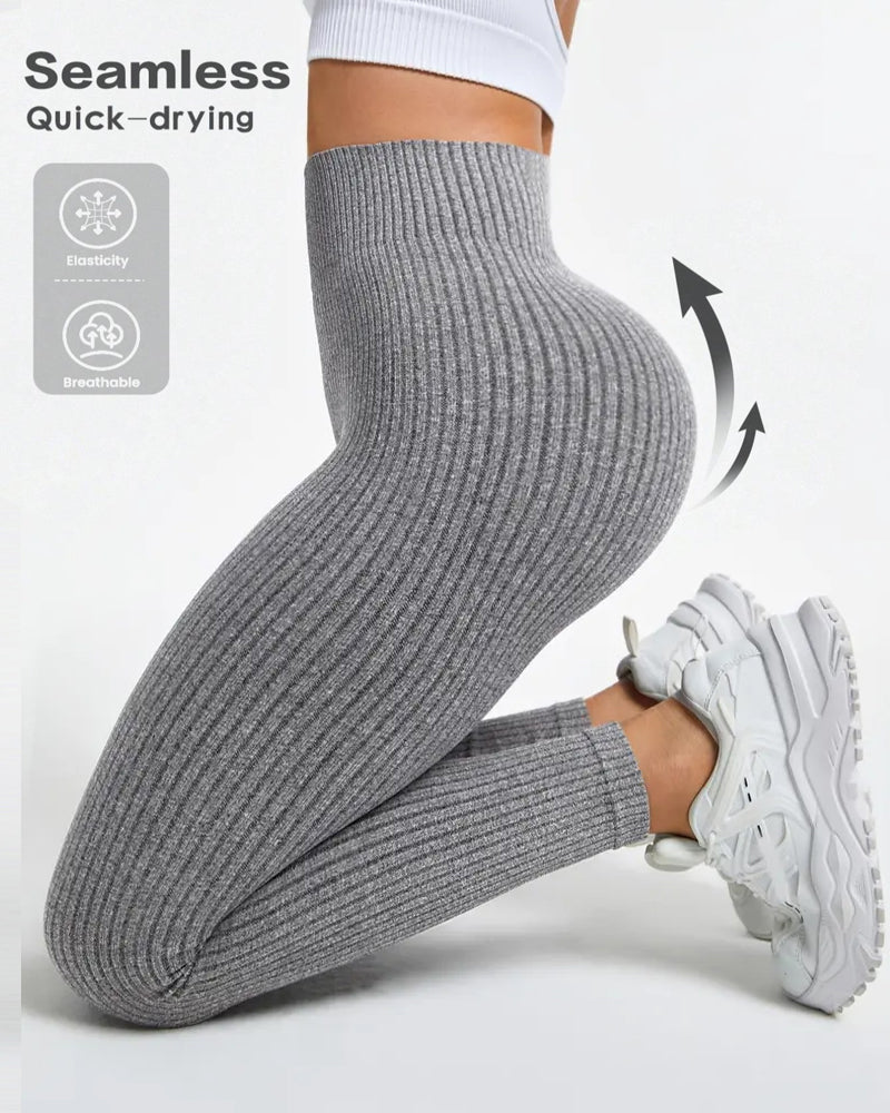 Women's Solid Color Elastic High-Waisted Comfortable and Breathable Sports Leggings Main image