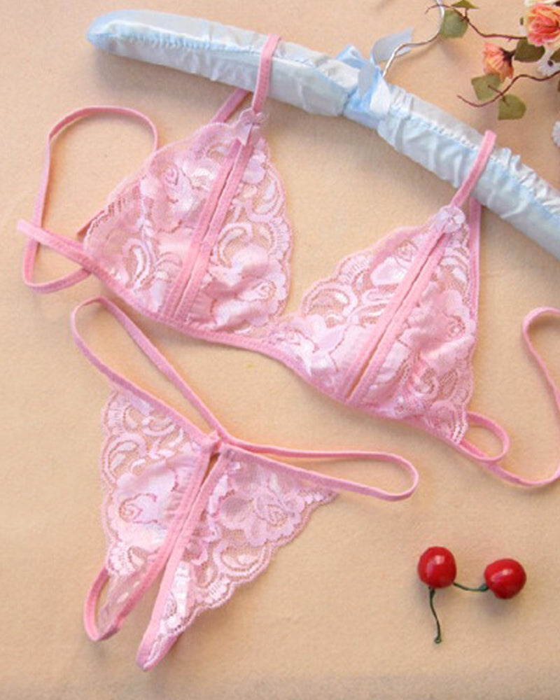 Sexy Open-Crotch Exposed Breasts Lace Lingerie Set Secondary image
