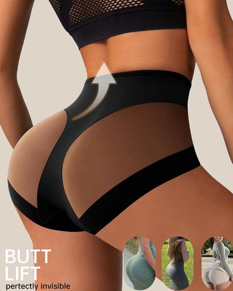 Sexy Stretchy Mesh Patchwork Tummy Control Butt Lifting Panties Secondary image