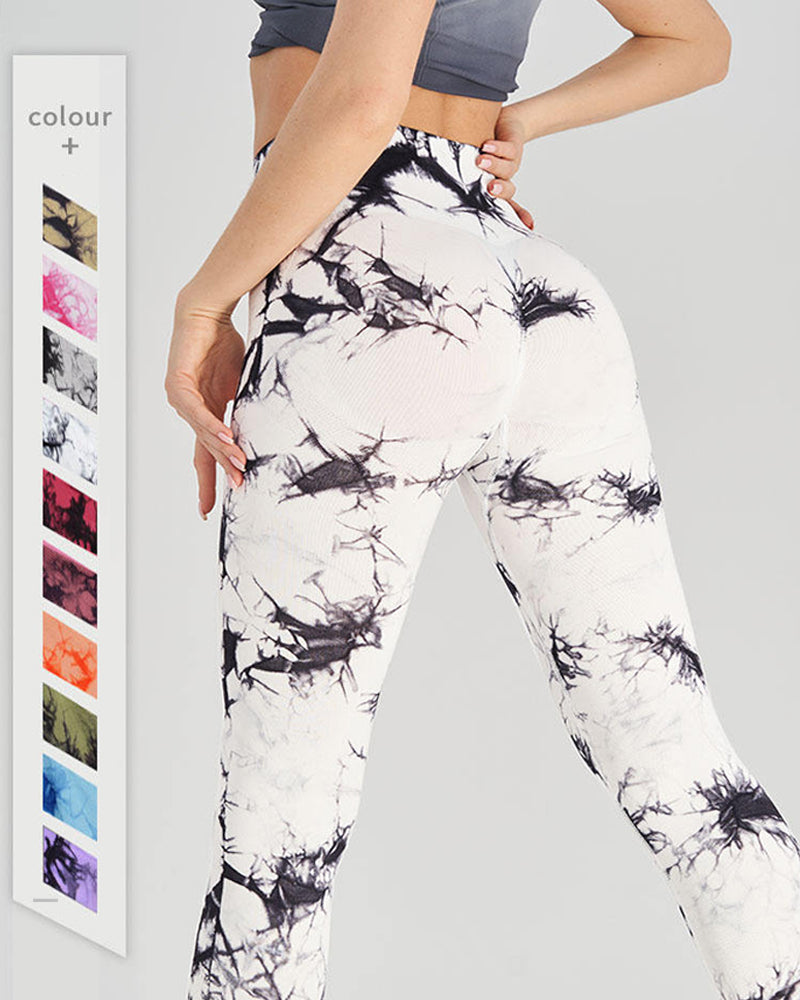 Seamless Tie-dye High-waisted Slimming Butt-lifting Tight-fitting Yoga Pants Main image