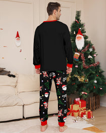 Santa Claus Colored Light Bulb Print Home Wear Parent-Child Pajama Set