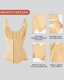 Women's Tummy Control Mesh Breathable Adjustable Straps Waist Trainer Body Shaper