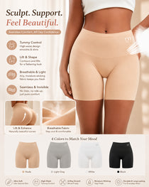 Women's High-Waisted Seamless Tummy Control Shaping Shorts