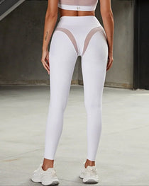 Sexy Mesh High-elasticity Nude-feel Hip-lifting Quick-drying Breathable Tight-fitting Fitness Yoga Pants