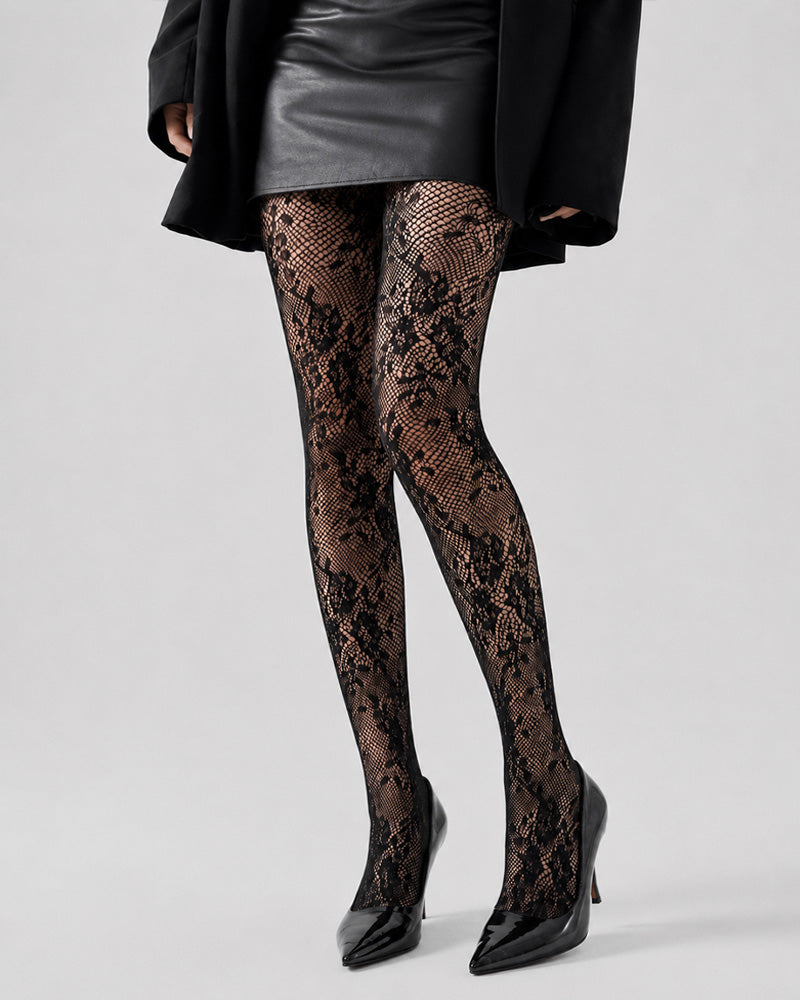 3-Pack High Stretch Fishnet Floral Lace Stockings