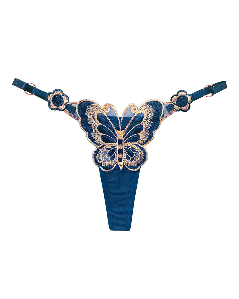 Sexy Butterfly Embroidered Low-rise Thong