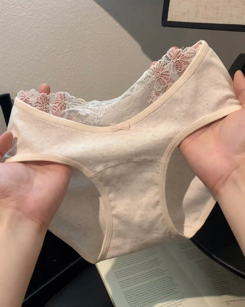 Comfortable Sexy Lace-trimmed Soft Cotton Panties