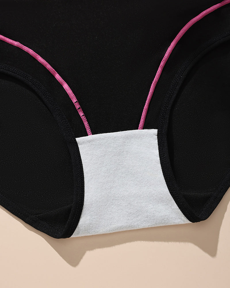 Women's  High Waist Colorblock Seamless Cotton Briefs