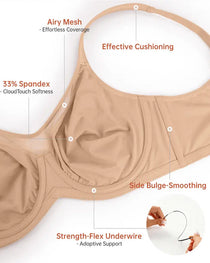 Full-Cup Plus Size Underwire Support Unpadded Bra