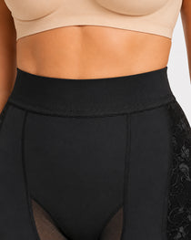 High Waist Lace Mesh Padded Hip Tummy Control Shaping Shorts