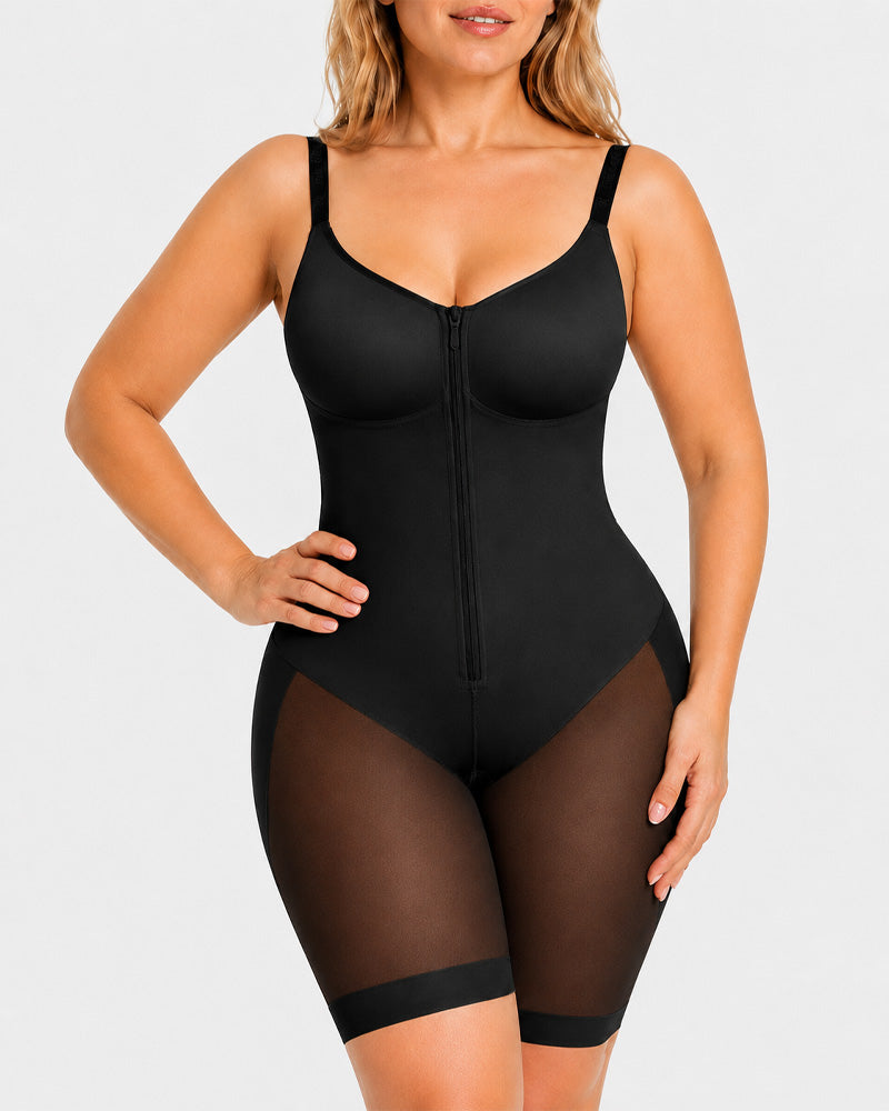 Full Body Mid Thigh Front Zipper Seamless Bodysuit Shapewear Main image