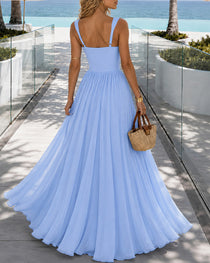 Women's Tight-fitting Corset Sleeveless Long Dress