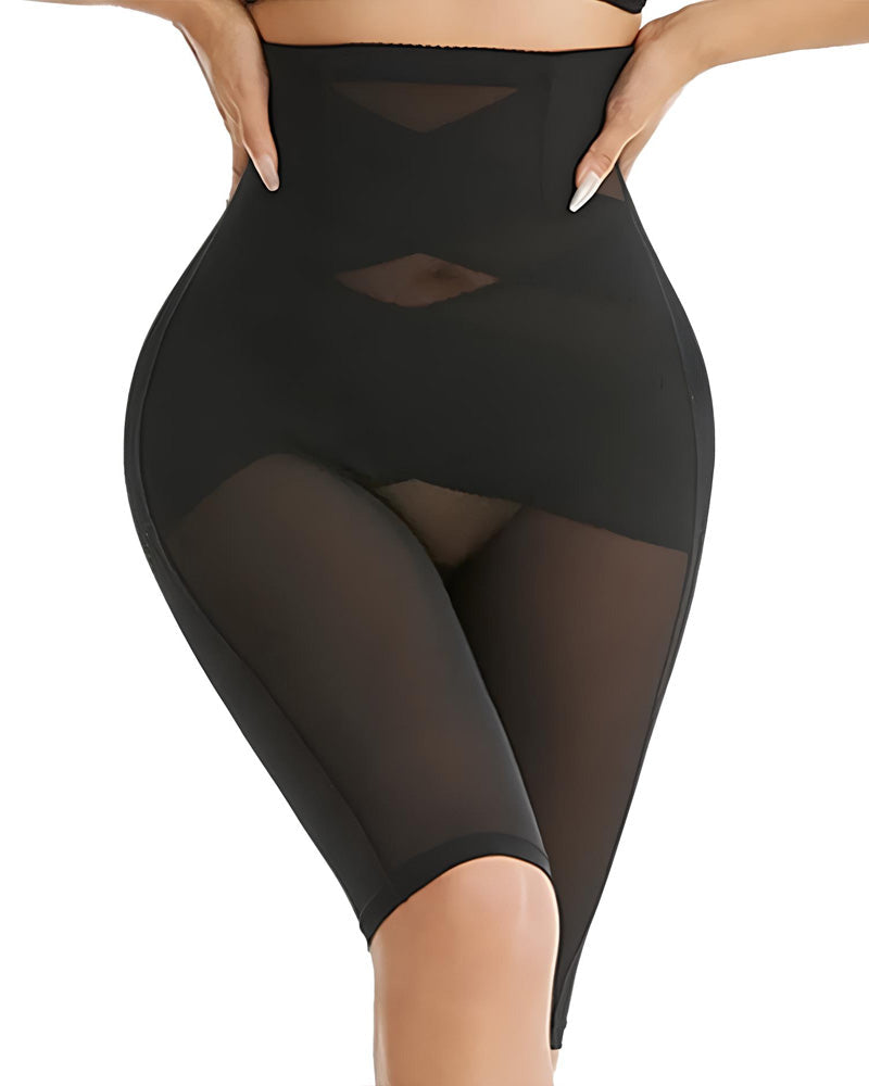 Women's Double Cross Mesh Seamless High Waist Tummy Lifting Buttocks Shaping Tights Main image