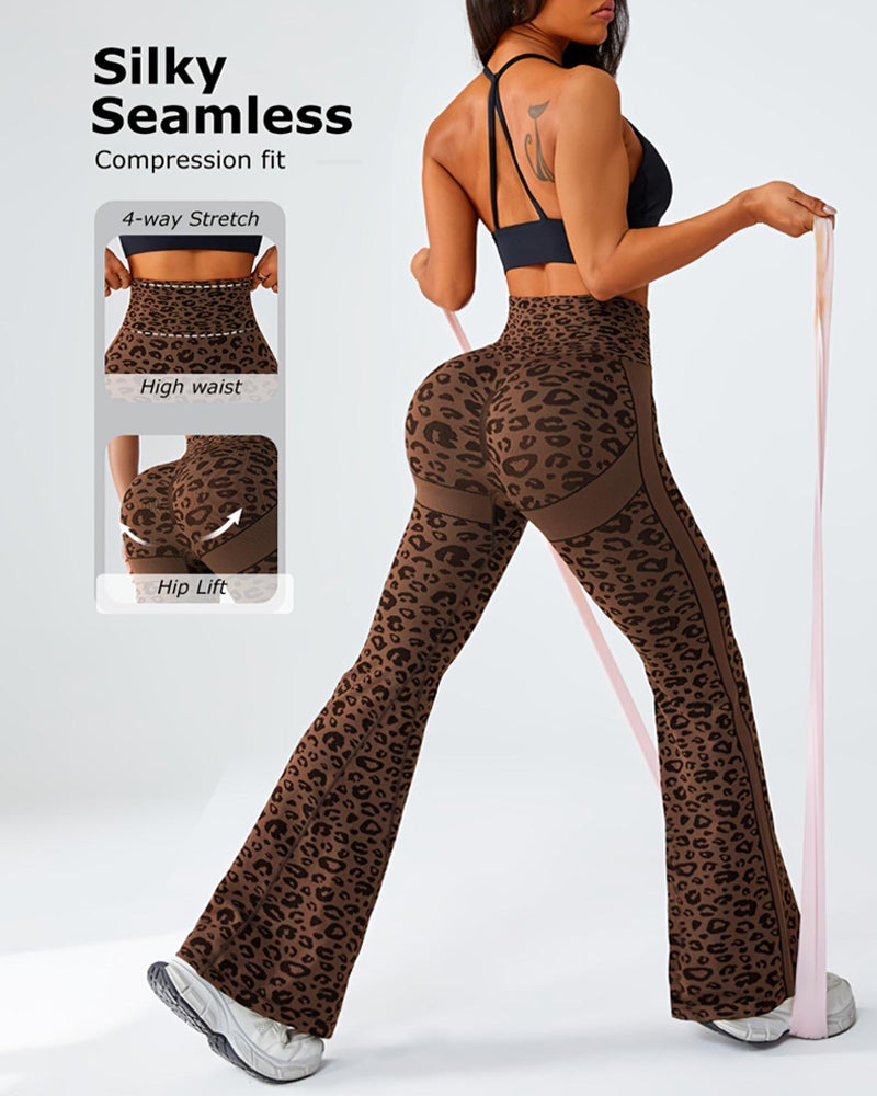 Women's Seamless Leopard Print High-Waisted Elastic Sports Yoga Pants Secondary image