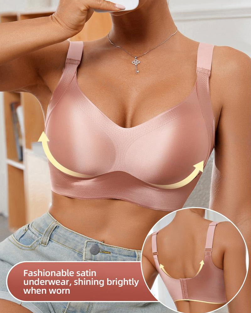 Women's Solid Color Adjustable Wire-Free Seamless Push-Up Breathable Bra Main image