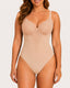 Women's Deep V Lace-Trimmed Tummy Control Seamless Bodysuit